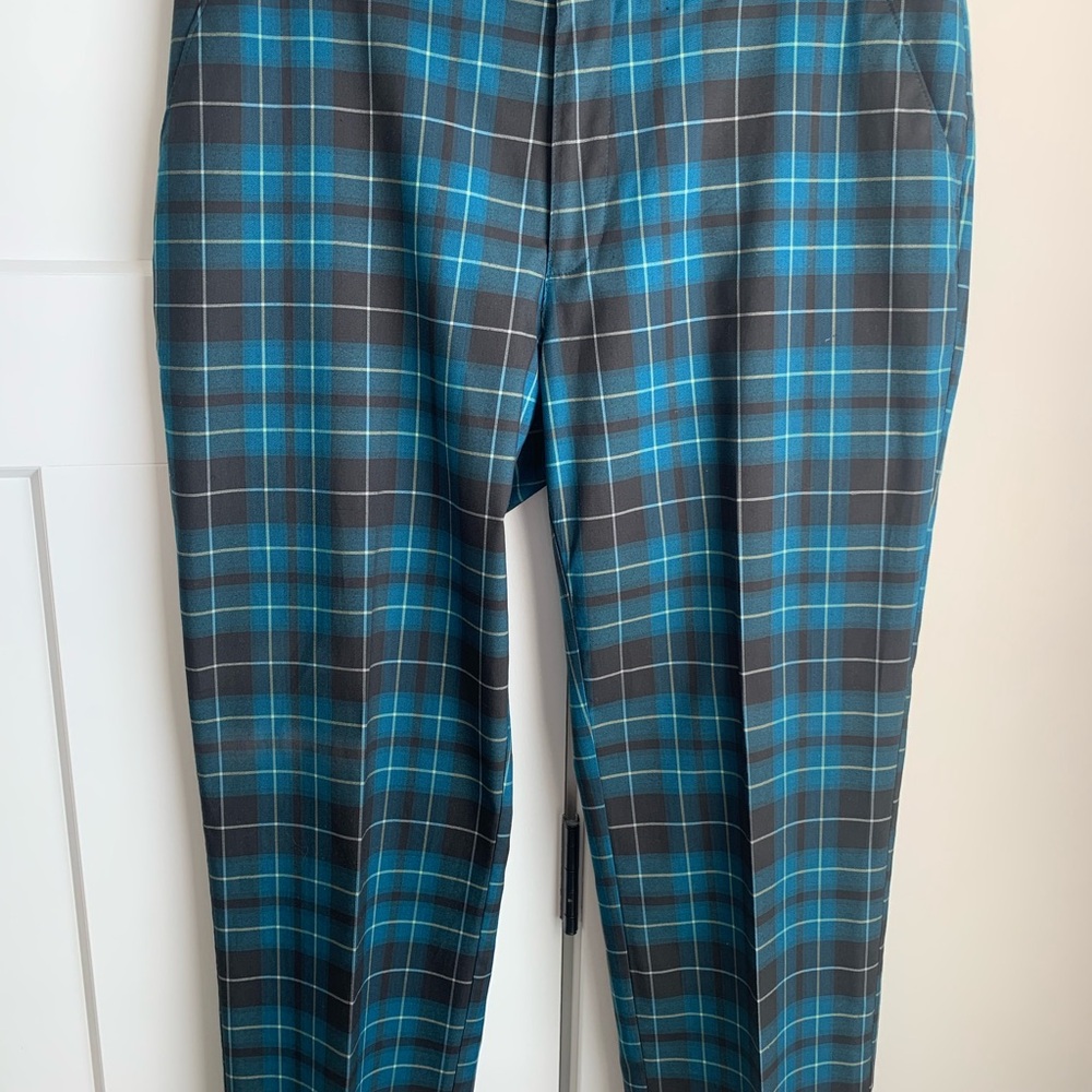 RH Plaid Trousers in Teal